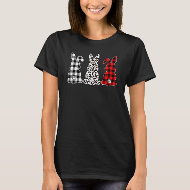 T-shirt Bunny Buffalo Red Plaid Empreinte de léopard Joyeu (Devant)