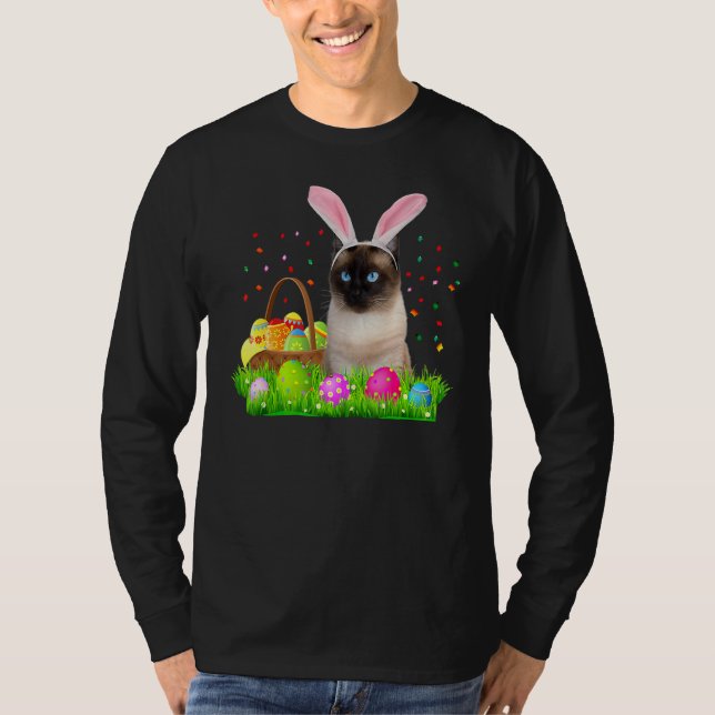 T-shirt Bunny Chat Siamese Pâques Chat Siamese (Devant)