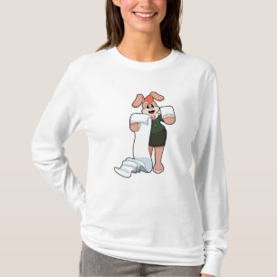 T-shirt Bunny comme secrétaire avec papier