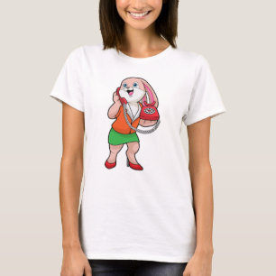 T-shirt Bunny comme secrétaire avec téléphone