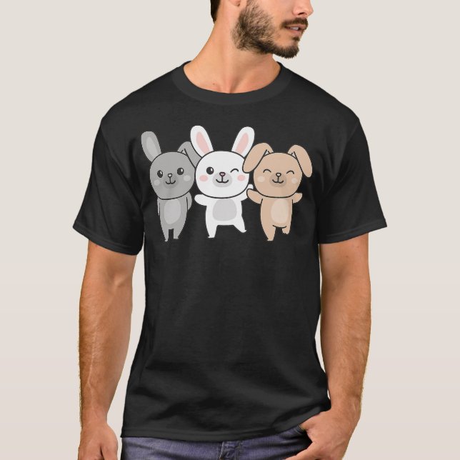 T-shirt Bunny Cute Animals For Kids Manga Bunny (Devant)