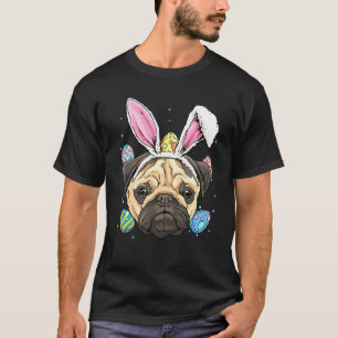 T-shirt Bunny de Pâques Carlin Chien Enfants Hommes Femme