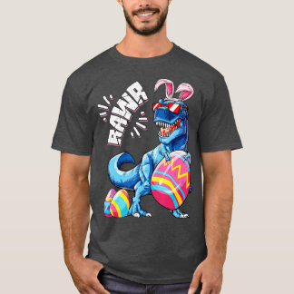 T-shirt Bunny de Pâques Dinosaur T rex oeufs garçons gamin