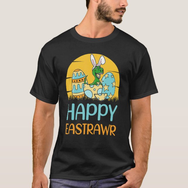 T-shirt Bunny de Pâques Dinosaure Rex Eggs Garçons Enfants (Devant)