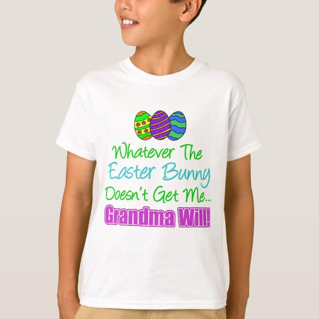T-shirt Bunny de Pâques ne veut pas grand-mère (Devant)