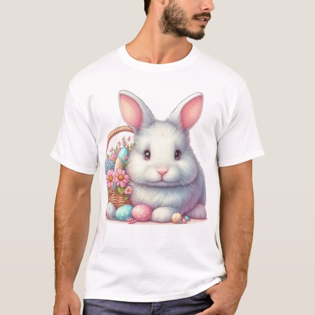 T-shirt Bunny de Pâques Pretty Pastel (Devant)