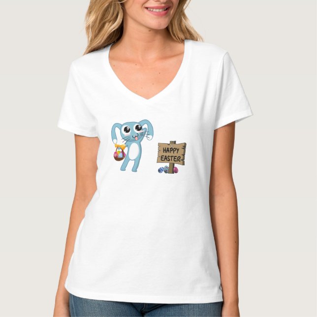 T-shirt Bunny de Pâques souhaite Joyeux Pâques (Devant)