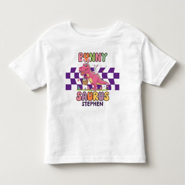 T-shirt Bunny Dino-Saurus Toddler de Pâques (Devant)