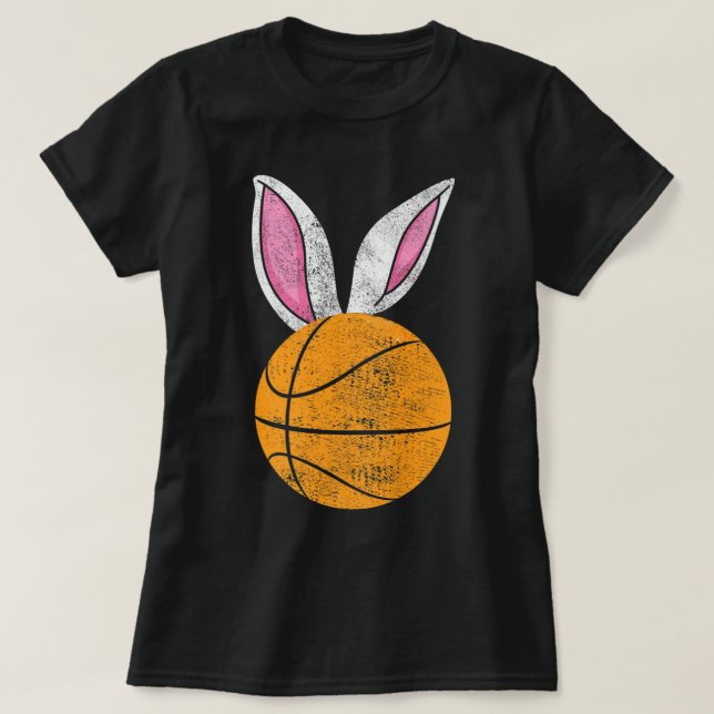 T-shirt Bunny Ears Basketball Catcher Joyeux Pâques garçon (Design devant)