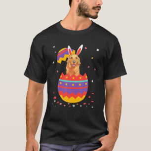 T-shirt Bunny Ears Eggs Costume Cute Easter Day Golden Ret