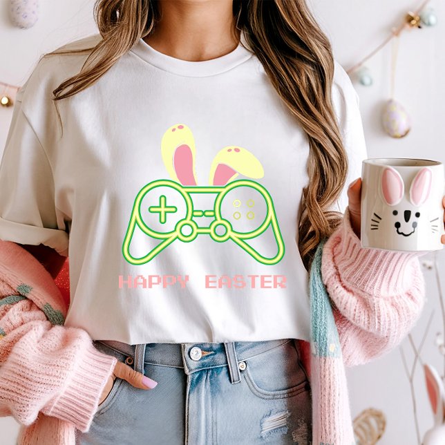 T-shirt Bunny Ears Game Controller Tee; Gamer Pâques (Créateur téléchargé)
