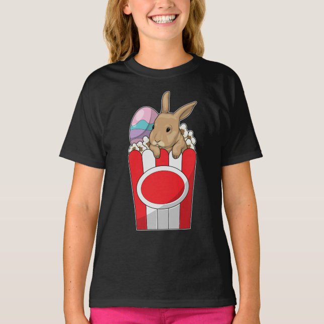 T-shirt Bunny Easter Easter oeuf Popcorn (Devant)