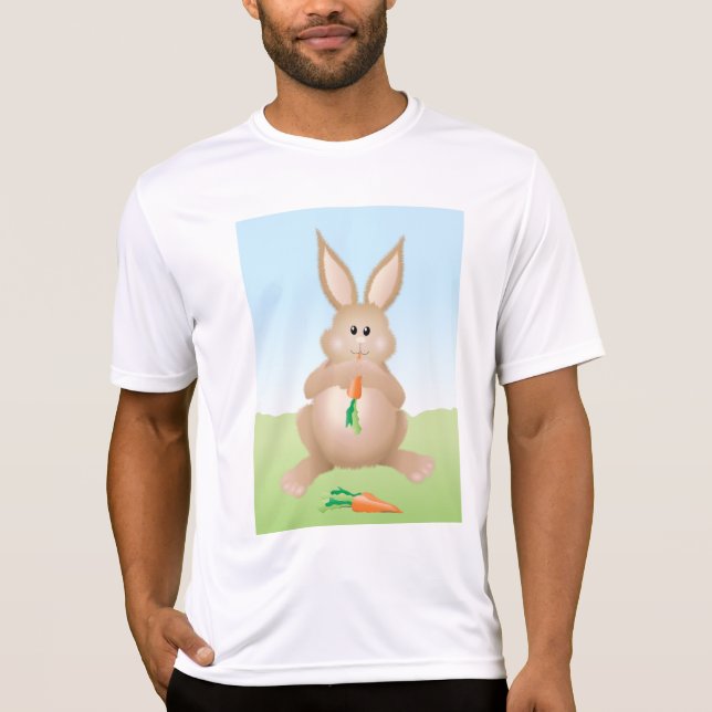 T-shirt Bunny Eating Carrot Adorable Rabbit (Devant)