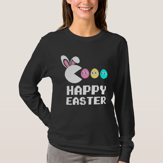 T-shirt Bunny Egg Hunting Happy Easter Day For Kids Girls  (Devant)