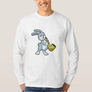 T-shirt Bunny en musique avec saxophone