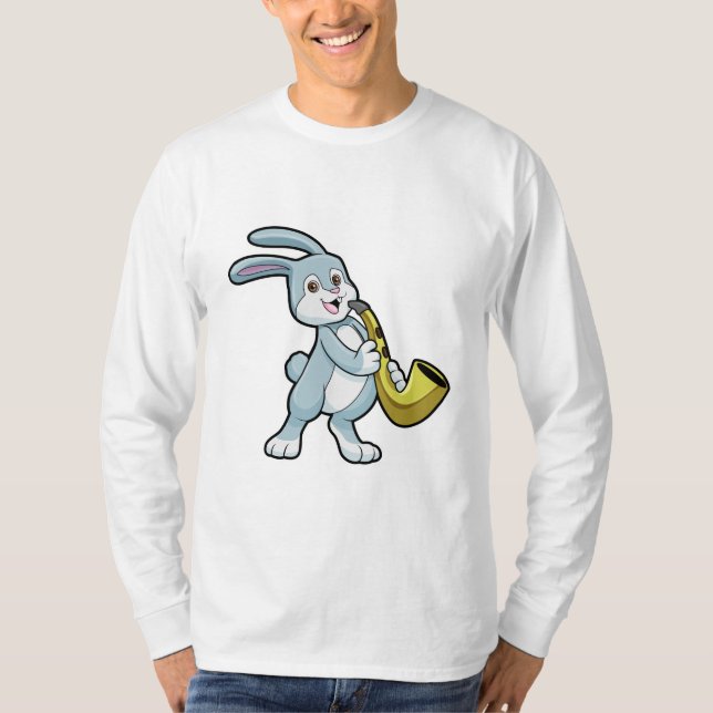 T-shirt Bunny en musique avec saxophone (Devant)