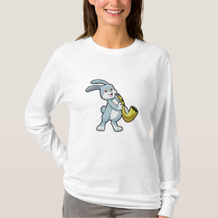 T-shirt Bunny en musique avec saxophone