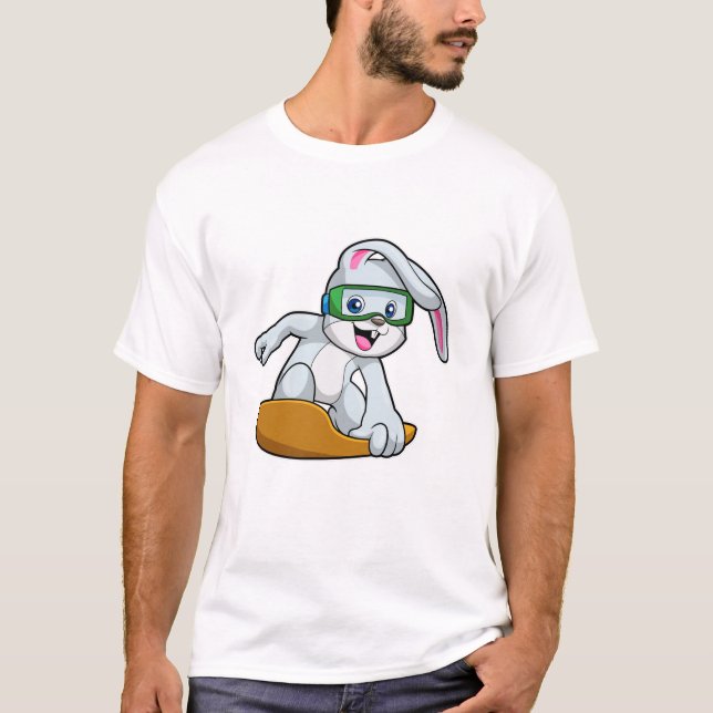 T-shirt Bunny en Snowboard avec Snowboard (Devant)