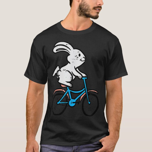 T-shirt Bunny équitation vélo mignon Rabbit de Pâques vélo (Devant)