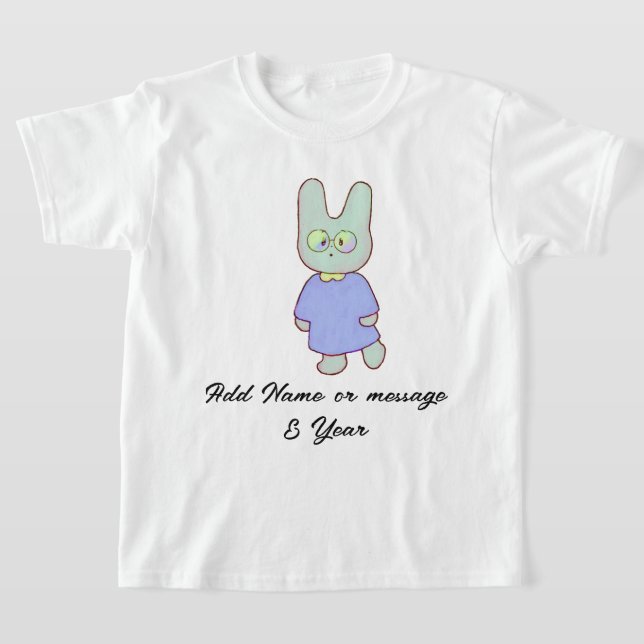 T-shirt Bunny et Empreintes de pattes personnalisables Uni (Poser)