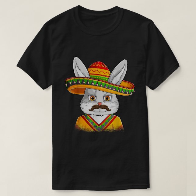 T-shirt Bunny Face Avec Sombrero Boys Hommes Enfants Pâque (Design devant)