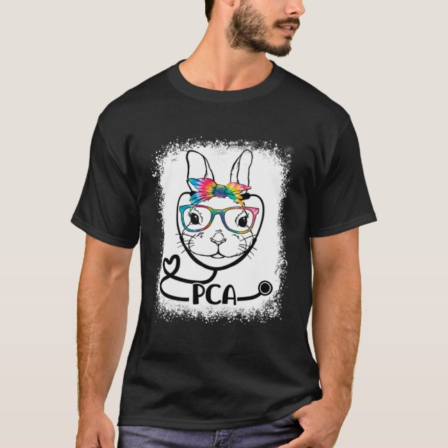 T-shirt Bunny Face PCA Glasses Nurse Easter Day (Devant)