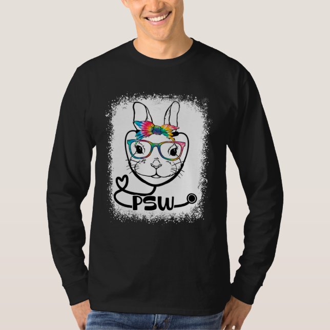 T-shirt Bunny Face PSW Glasses Nurse Easter Day (Devant)