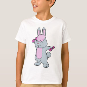 T-shirt Bunny Fitness Dumbbell
