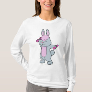 T-shirt Bunny Fitness Dumbbell