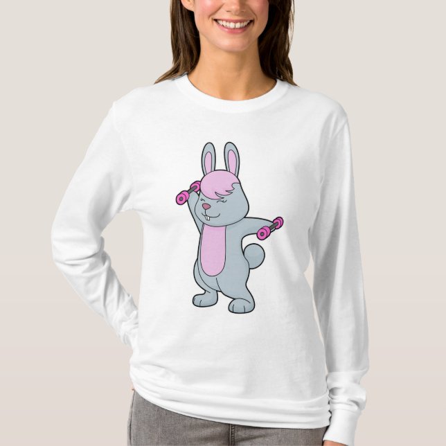 T-shirt Bunny Fitness Dumbbell (Devant)