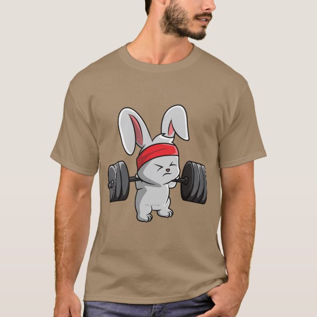 T-shirt Bunny Fitness Gym Workout family (Devant)