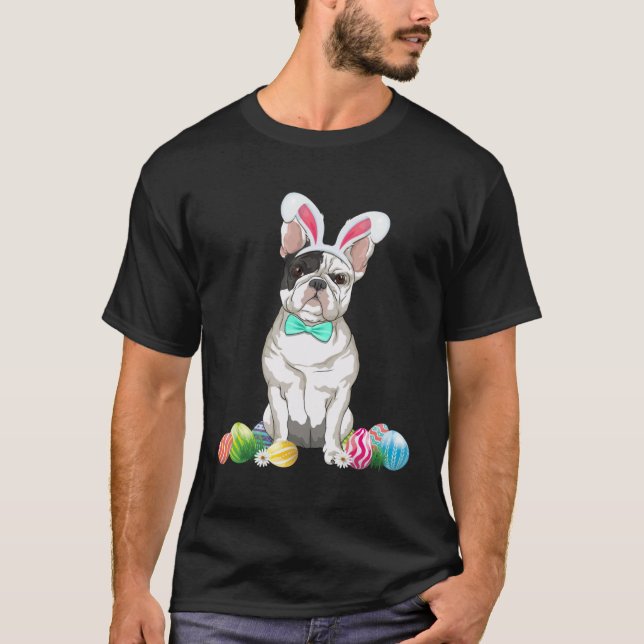 T-shirt Bunny French Bulldog Easter Happy Easter Dog (Devant)