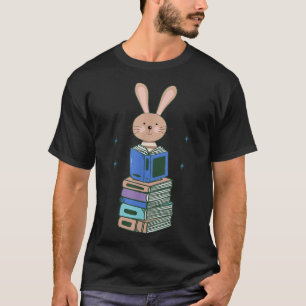 T-shirt Bunny Funny Cute Bookworm Girls Boys Lecture du li