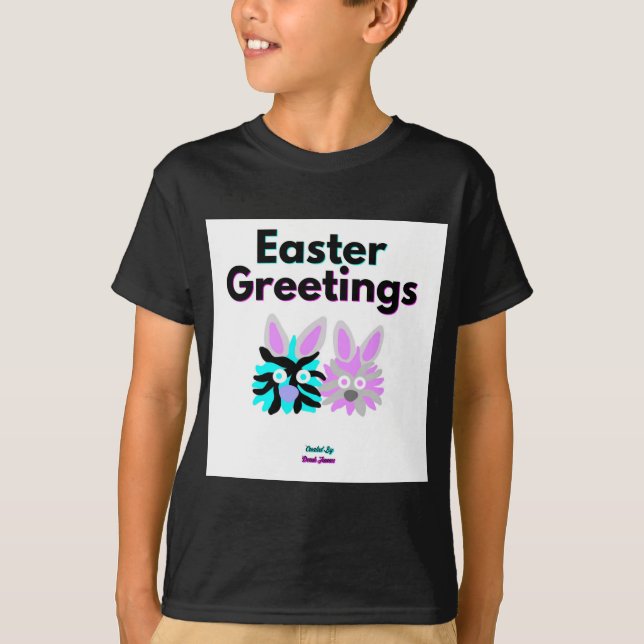 T-shirt Bunny Fuzzies Garçons Black Basic T Shirt (Devant)