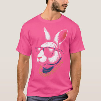 T-shirt Bunny Gangster Avec Lunettes de soleil Cool Hip-Ho