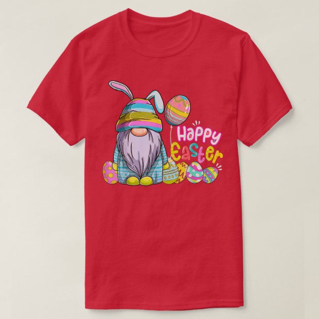 T-shirt Bunny Gnome Oeufs de Pâques Chasse Joyeux Amoureux (Design devant)
