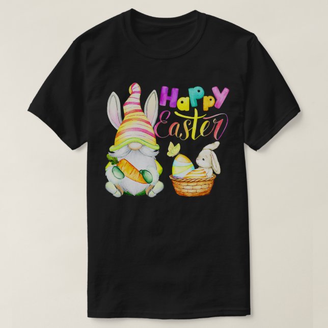 T-shirt Bunny Gnome Rabbit Eggs Hunting Happy Easter Day F (Design devant)