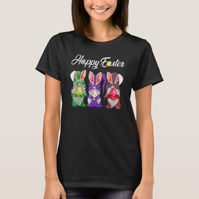 T-shirt Bunny Gnome Rabbit Eggs Hunting Happy Easter Day F (Devant)