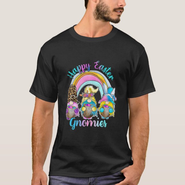 T-shirt Bunny Gnome Rabbit Eggs Hunting Happy Easter Day F (Devant)