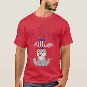 T-shirt Bunny Graphic Rouge Bleu Bleu Décor 4e O