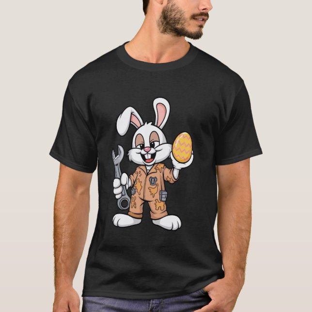 T-shirt Bunny Grease Monkey u2013 - Mécanicien drôle de Pâ (Devant)