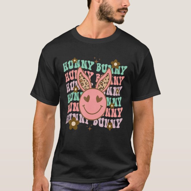 T-shirt Bunny Leopard Hunny Smiling Eyes Rabbit Joyeux Est (Devant)