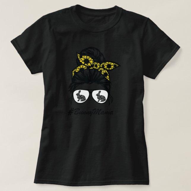 T-shirt Bunny Mama bun chatte tournesol lapin maman merdiq (Design devant)