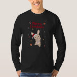 T-shirt Bunny Merry Christmas Winter Animals Rabbits<br><div class="desc">The rabbit for Christmas with fairy lights. Funny animals with gifts and snow to the holidays. Also funny for Christmas in July. Hasen are sweet animals and perfect for Christmas.</div>