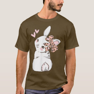 T-shirt Bunny mignon lapin Leopard Bow Cravate filles femm