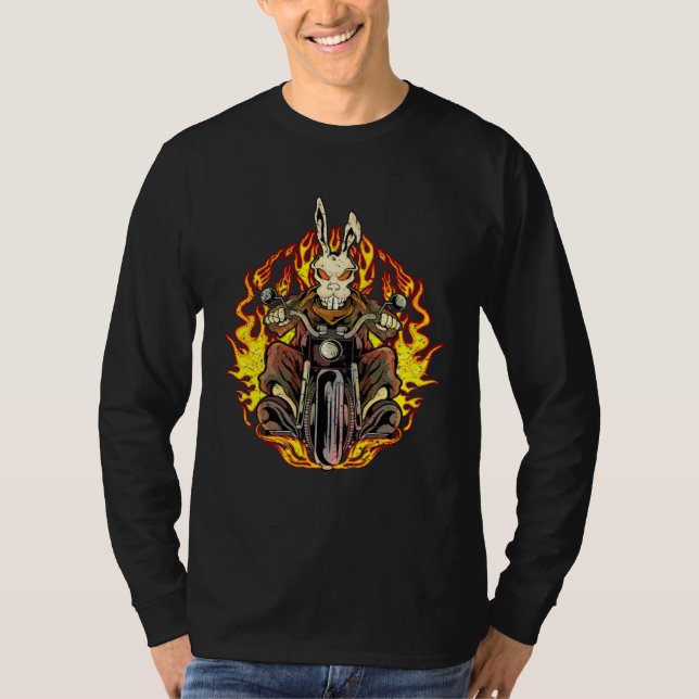 T-shirt Bunny Motorcycle Rabbit Biker (Devant)