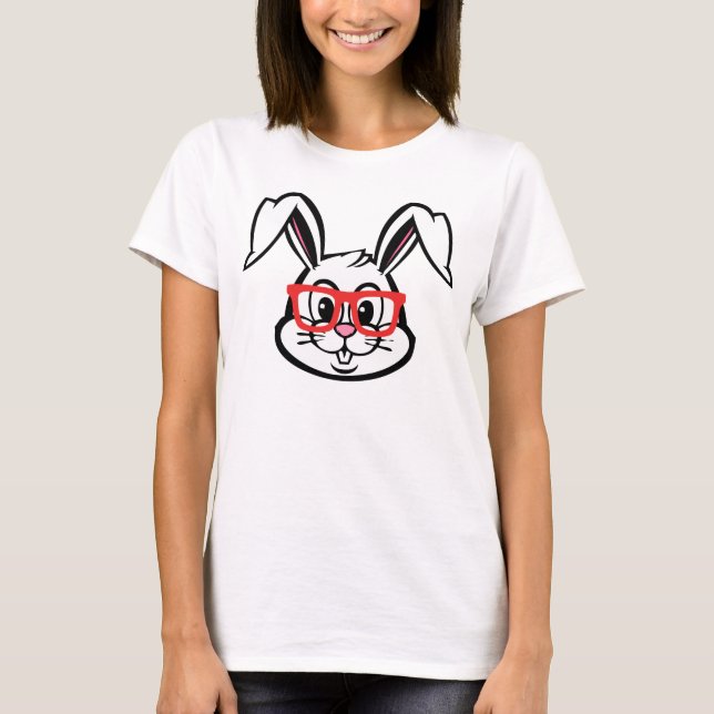 T-shirt Bunny nerd de Pâques (Devant)