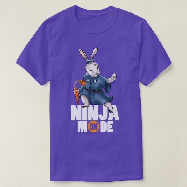 T-shirt Bunny Ninja Mode Nunchucks Kendo Katana Martial Ar (Design devant)