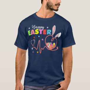 T-shirt Bunny Nurse Stethoscope Joyeux Oeufs de Pâques Rab