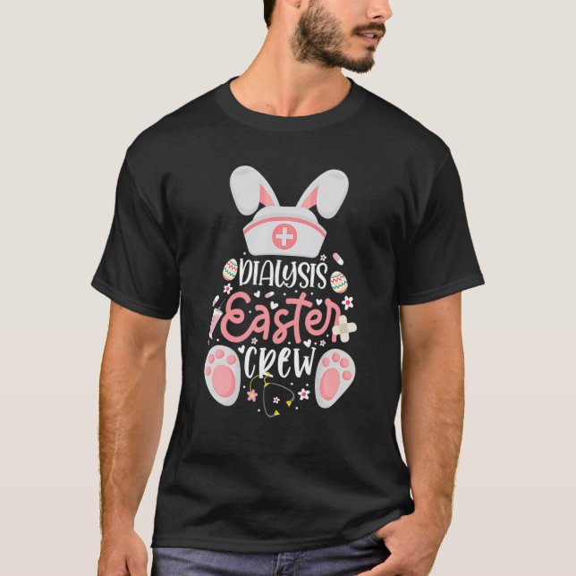 T-shirt Bunny Nurse Stethoscope Joyeux Oeufs de Pâques Rab (Devant)